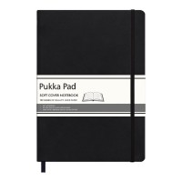 Pukka Soft Cover Lined Notebook Black 204mm x 285mm 192 pages 80gsm